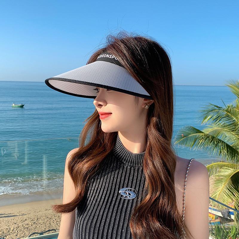 Summer Sun Protection Mesh Top Hat With Wide Brim For Casual Outdoor Activities