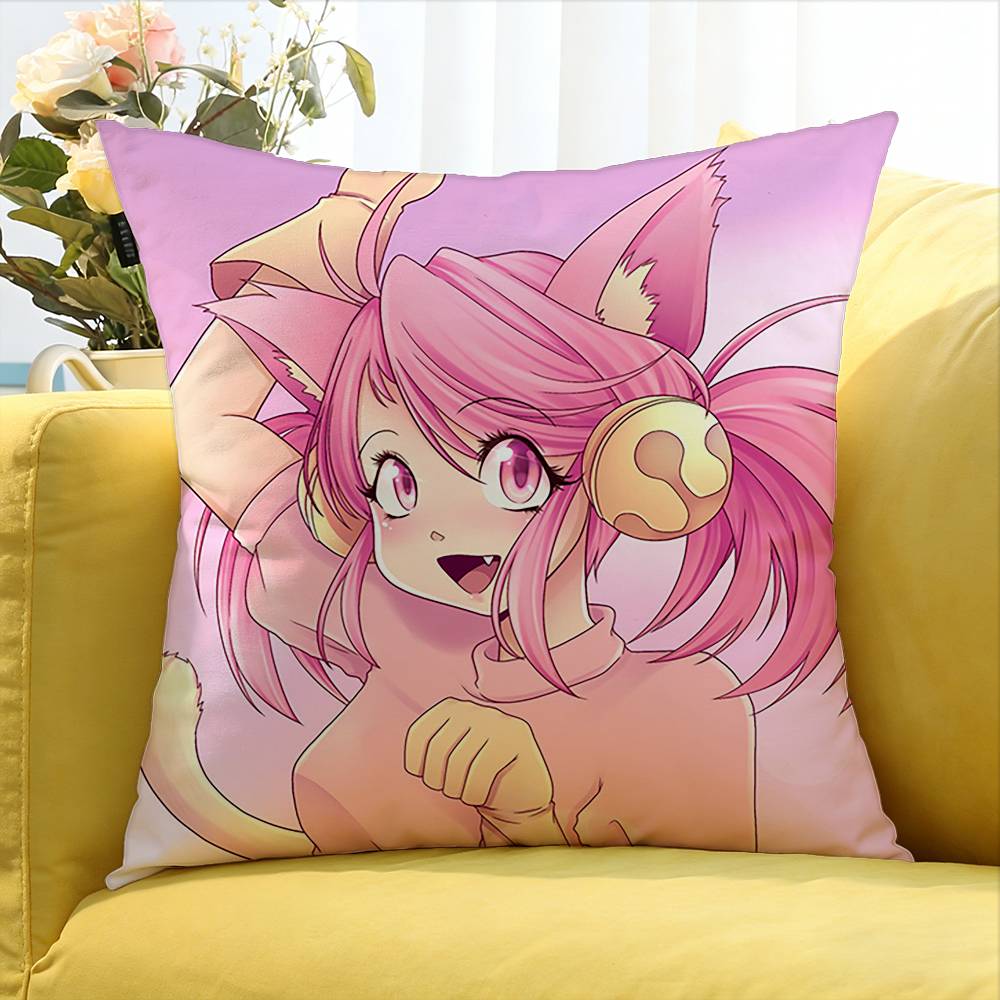 mew mew PINK Deltarune   Various Sizes Square Pillow Case For Car Home Bedchamber Decor