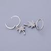 925 Sterling Silver Pave Zircon Coconut Tree Hoop Earrings Female Golden  Selling Korean Jewelry