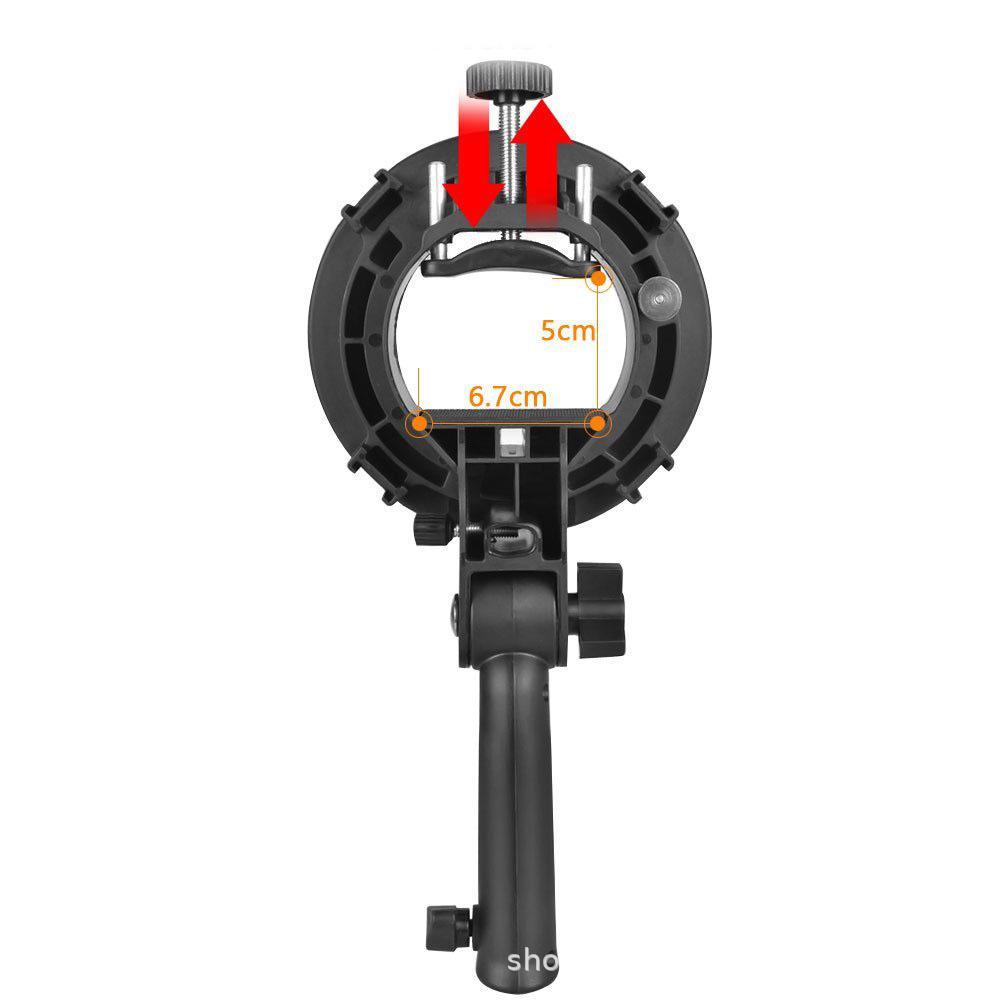 S-Type Clamp Flash Bracket with Bowens Mount and Umbrella Hole