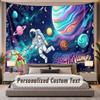 Astronaut Space (126) Theme Personalized Tapestry Custom Name Text Wall Hanging Tapestry Home Background Decoration