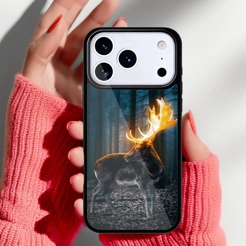 Animal Deer Art Phone Case for iPhone 17 16 15 14 13 Pro Max Back Cover for 12 11 Pro Coque