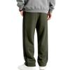 Pantaloni de trening largi pentru bărbați, căptușiți cu fleece, tricotaj greu, dungă contrastantă laterală, șnur, croială largă, casual, sport