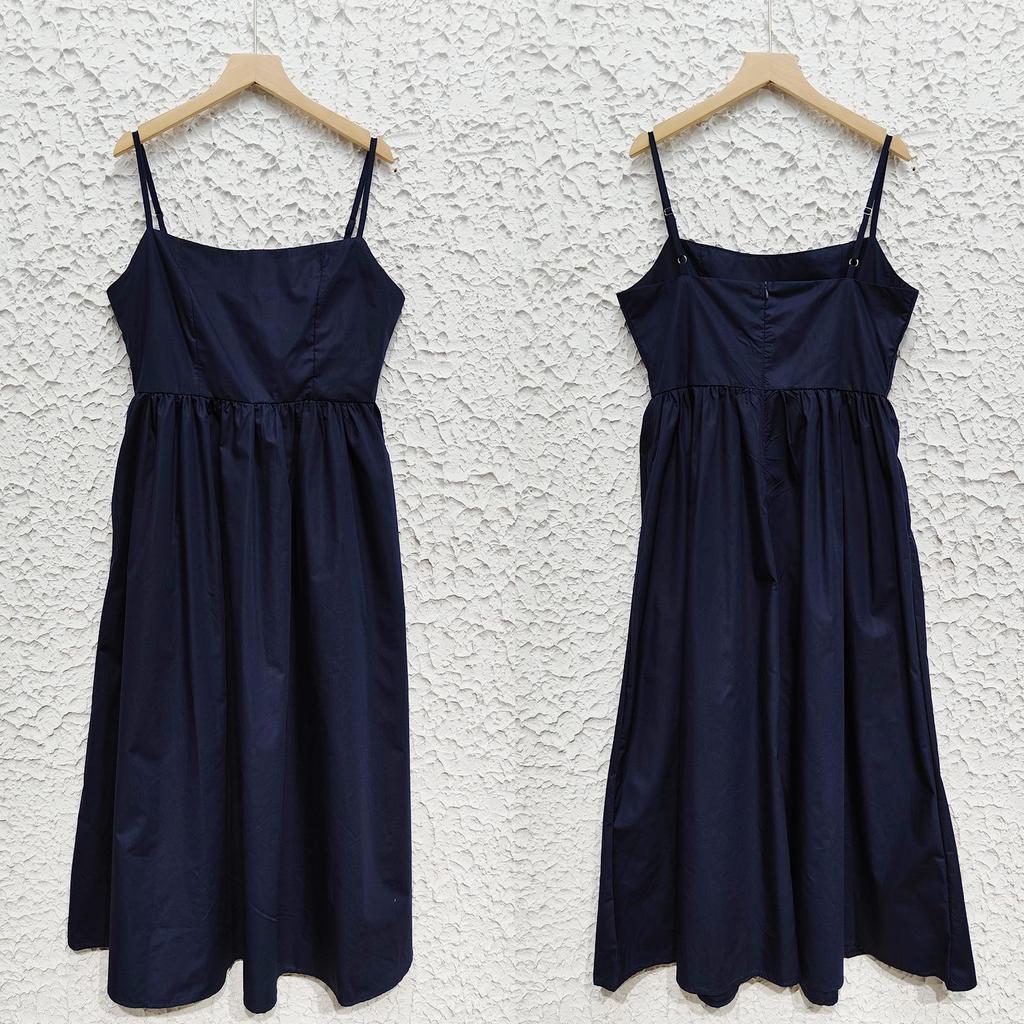 Women's Solid Color Sexy Backless Sling Swing Dress