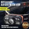 1/2Pack Rechargeable Sensor LED Headlamp Portable Lightweight Light Built-in Battery 6 Modes Fishing Head Torch Outdoor Camping Lantern