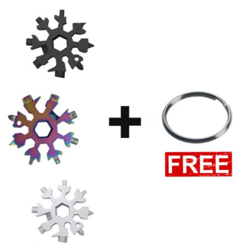 Compact And Durable 18 In 1 Snowflake Multi Tool With Convenient Key Chain Attachment