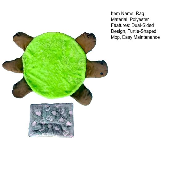 Floor Turtle Foot Mop Double-Sided Reusable Microfiber Pads Hands-Free Cleaning Cloth Floor Mop Accessory