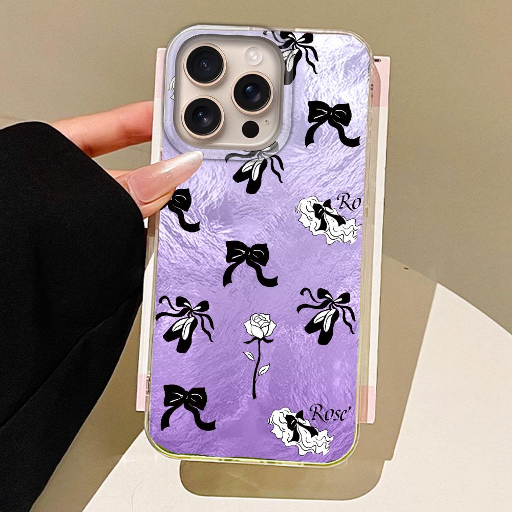 Black Bow Cartoon Animal Phone Cases Phone Case for iphone 16 14 15 Plus 13 Pro Max 7 16e Cute Girls Shell Silicone Back Cover