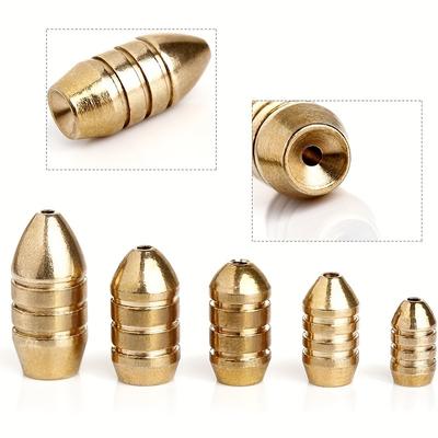 Texas Fishing Copper Sinkers Kit 1set/25pcs 5 Sizes Bullet Counterweight Lua Accessories Gear Combination Set