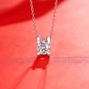 Bague Ringen S925 Silver Inlaid 1-3ct Color Moissanite Pendant Simple Ox Head Pendant Collarbone Necklace
