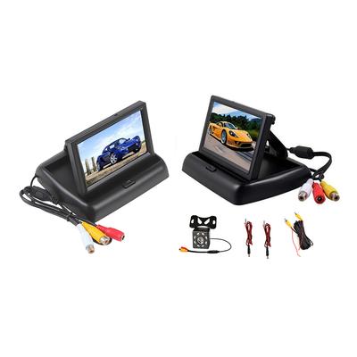 Klappbarer Rückfahr-Rückspiegel-Parkmonitor 4,3 Zoll TFT LCD-Bildschirm HD Auto-Parkanzeige 2-Kanal Videoeingang Autozubehör