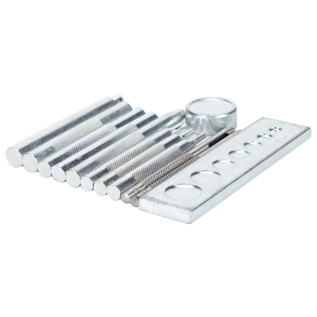 Snap Button Punch Base Set Stainless Steel DIY Leather Setting Tool for Hole Install Button