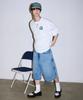 WACKY WILLY Basic Bermuda Denim Shorts Indigo