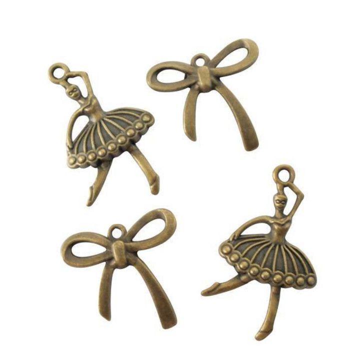 Breloque en métal Danseuse Bronze