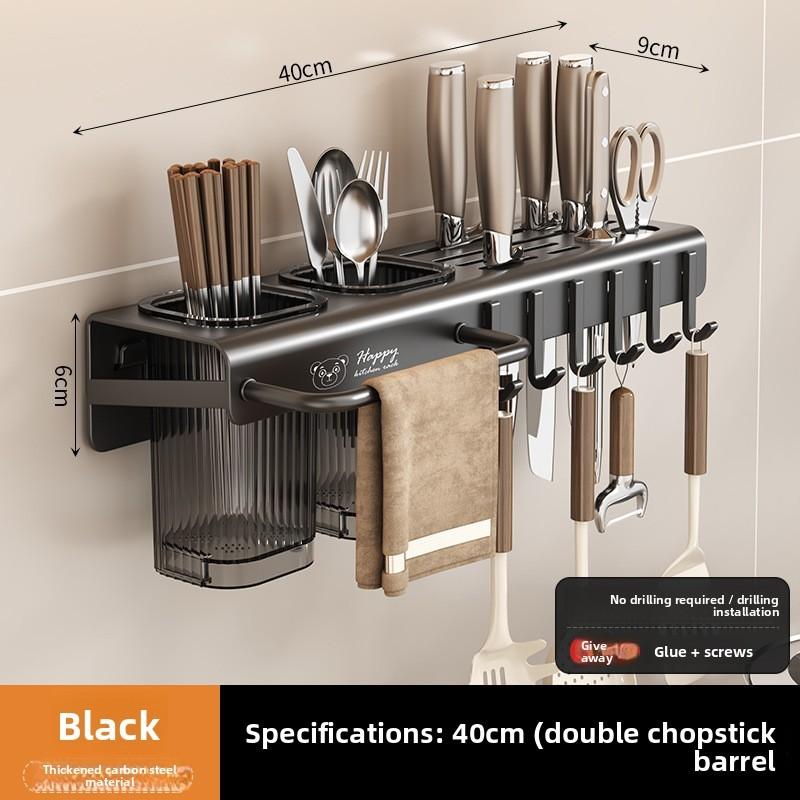 Kitchen Wall Mount Storage Rack With Multifunctional Storage For Home Use