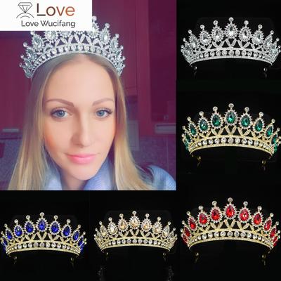 Hochzeit Vintage Kristall Tiara Krone Königin König Braut Diadem Braut Kopfschmuck Accessoires für Frauen Festzug Kopfschmuck