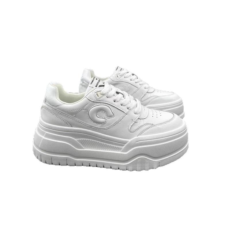 The First Layer of Cowhide Board Shoes Women's Thick-soled Heightening Little White Shoes Women's Shoes Autumn and Winter New Casual Sports Shoes
