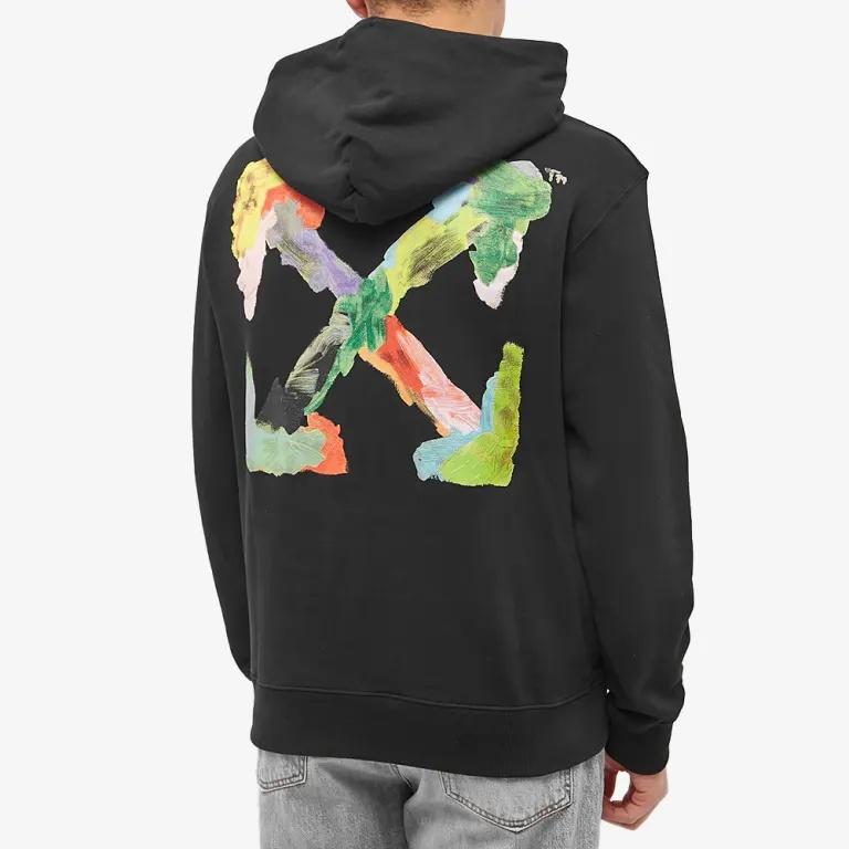 Off-White Brush Arrows Slim Skate Hoodie 'Black Multi-Color' Men's OMBB097S23FLE0041084