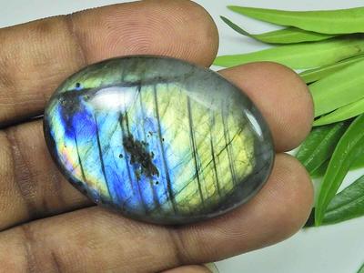 29X40X5MM Multi Fire Labradorite Oval Cabochon Loose Natural Gemstone 80Cts. SK-4018