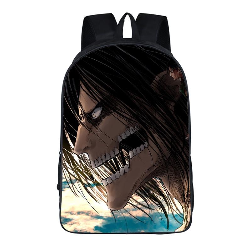 Stylish Anime Attack On Titan Zipper Backpack With Large Capacity For Students And Fans