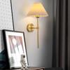 Modern Pleated Lampshade Wall Lamp Bedroom Bedside Lamps Bathroom Mirror Headlights Hallway Balcony Entrance Lighting Wall Light