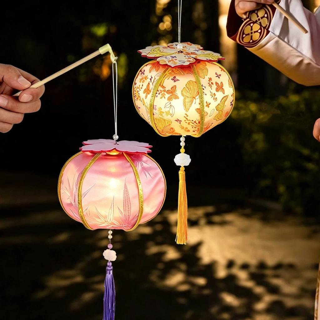 with Tassel Chinese Persimmon Light Traditional Portable Glowing Lamp  Mid Autumn