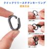 TIMULTI Titanium Keychain Key Ring Carabiner Connection Mini Hook Quick Release Connector (Black, 2 Continuous Rings + 3 Side Push Rings)