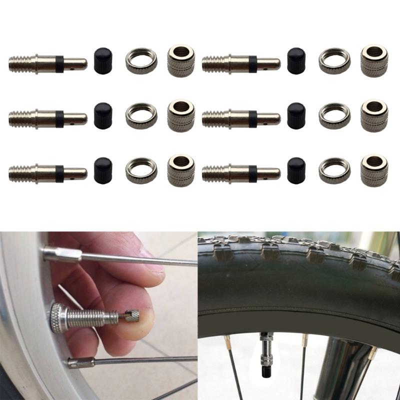 6Pcs Bike Valves Cores Bike Cores Valves Repair Tool Replacement Cores Valves Stem Replacement Bike Removal Tool