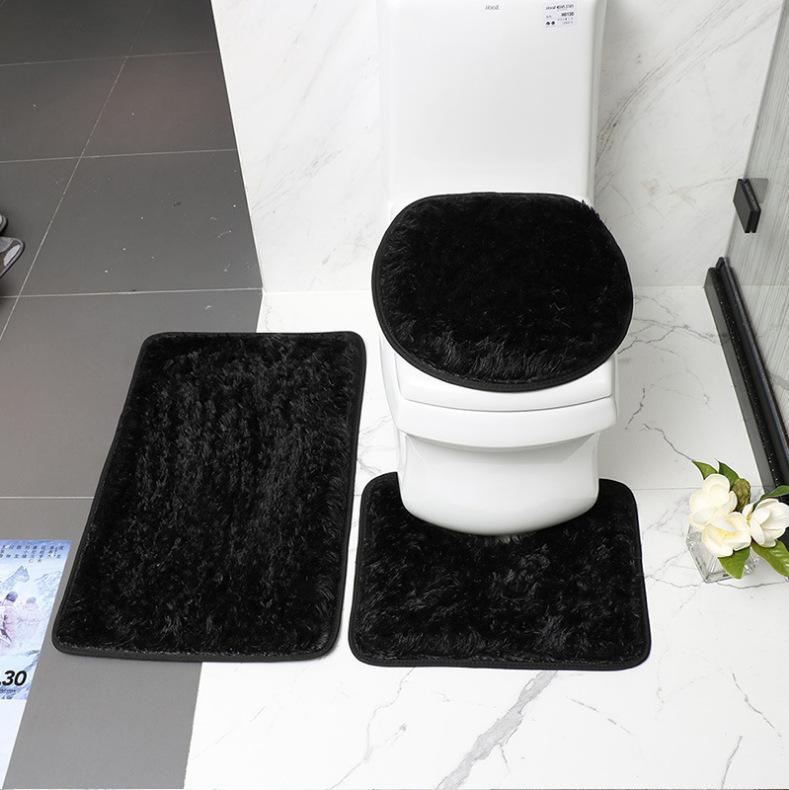 3-teiliges Badezimmermatten-Set für Badezimmer, Seide, Batikmuster, weicher, rutschfester Teppich, Duschteppiche, Toilettendeckelbezug, Fußmatten für den Flur