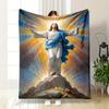 Jesus Radiant Ascension Blanket  Printed Blanket for Living Room Bed Couch Lunch Break Soft Cozy Blanket for Friend's Festival Gift