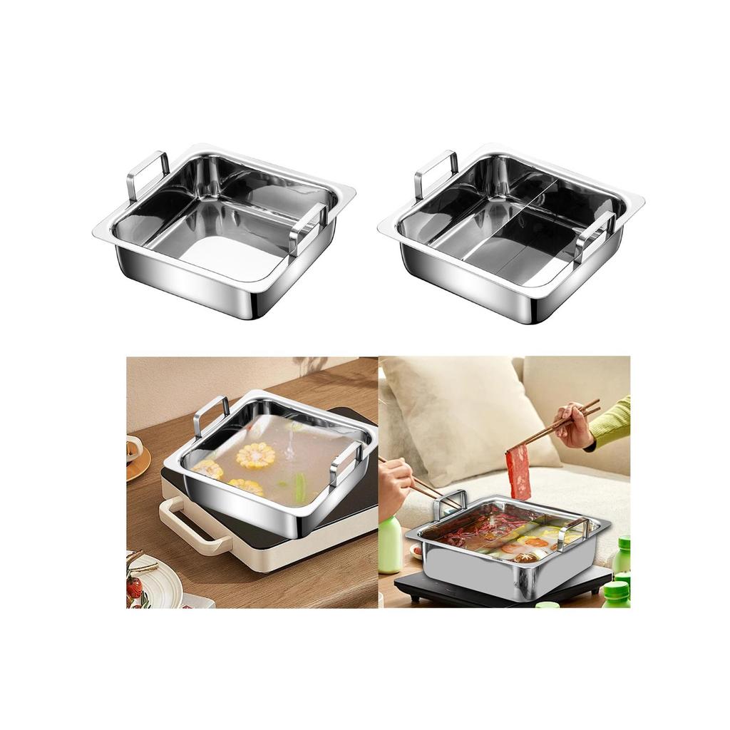 Kitchen Hot Pot Easy to Clean Easy Carrying Convenient Fast Cooking Square Cookware for Hiking Party Restaurant Camping Picnic