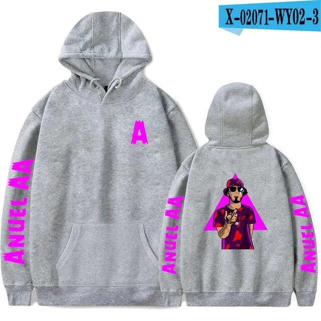 Anuel AA Printed Hoodies Sweatshirt Coat Real Hasta La Muerte casual Tracksuit Costume Unisex Women Clothing Anime Pullover Hoodie