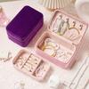 Leather Jewelry Box With Soft Double Layer Storage For Travel And Gift Use