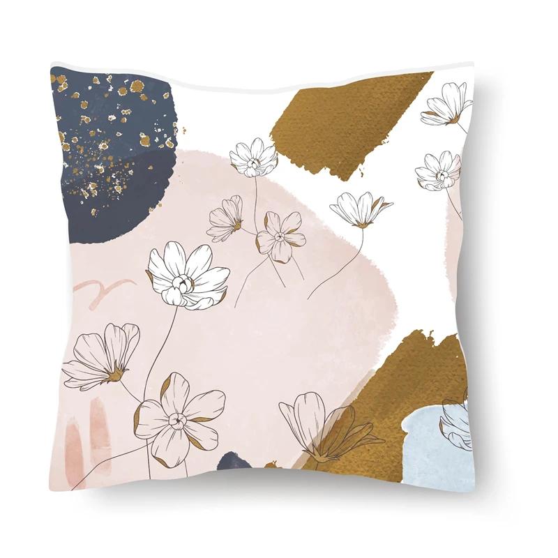 Скандинавский стиль Ins наволочка с тропическим листом и цветочным узором диван офисное сиденье автомобильная подушка креативный орнамент украшение для дома 40x40cm 544₽