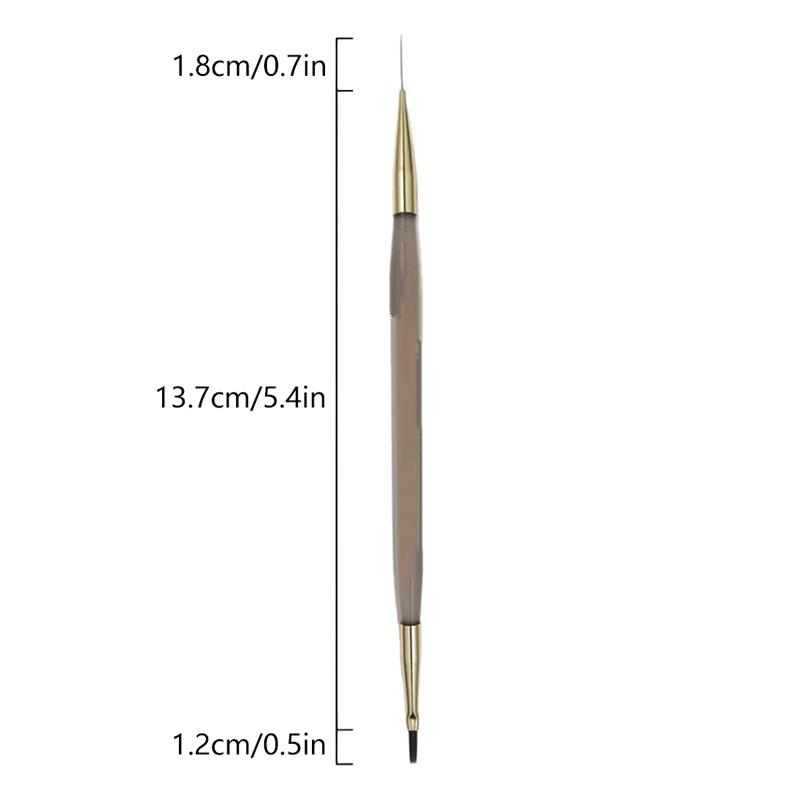 1Pcs Nail Art Brush Multifunctional Stripe Liner Brushes Modeling Water Ripple Diy Design Hard Bristle Brush Nail Art Tools