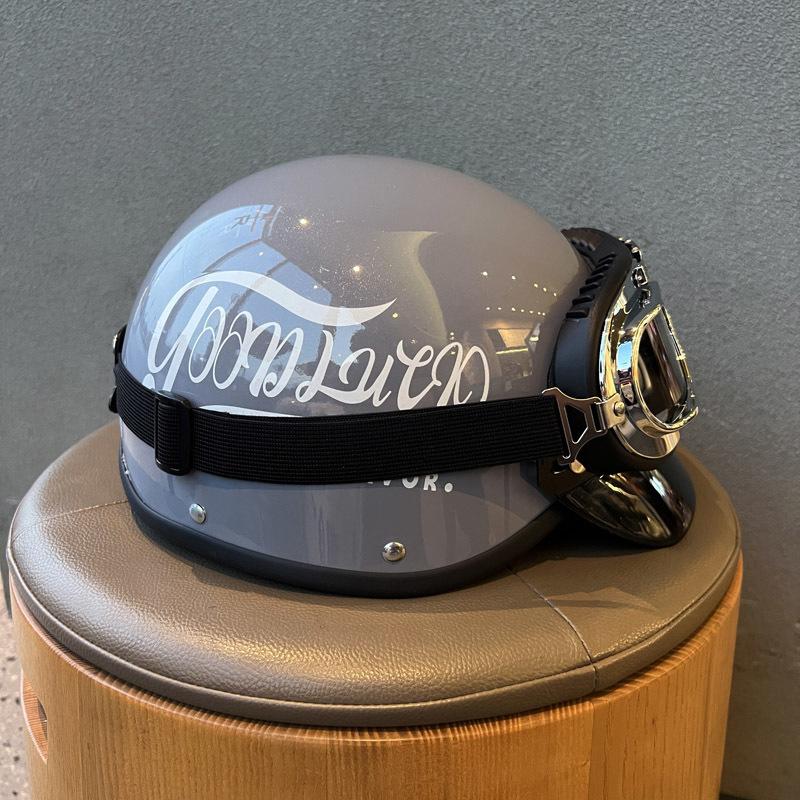 Trendy Brand Retro Harley Electric Car Motorcycle Helmet Personalized Windshield Summer Hard Hat Men and Women Sun Protection