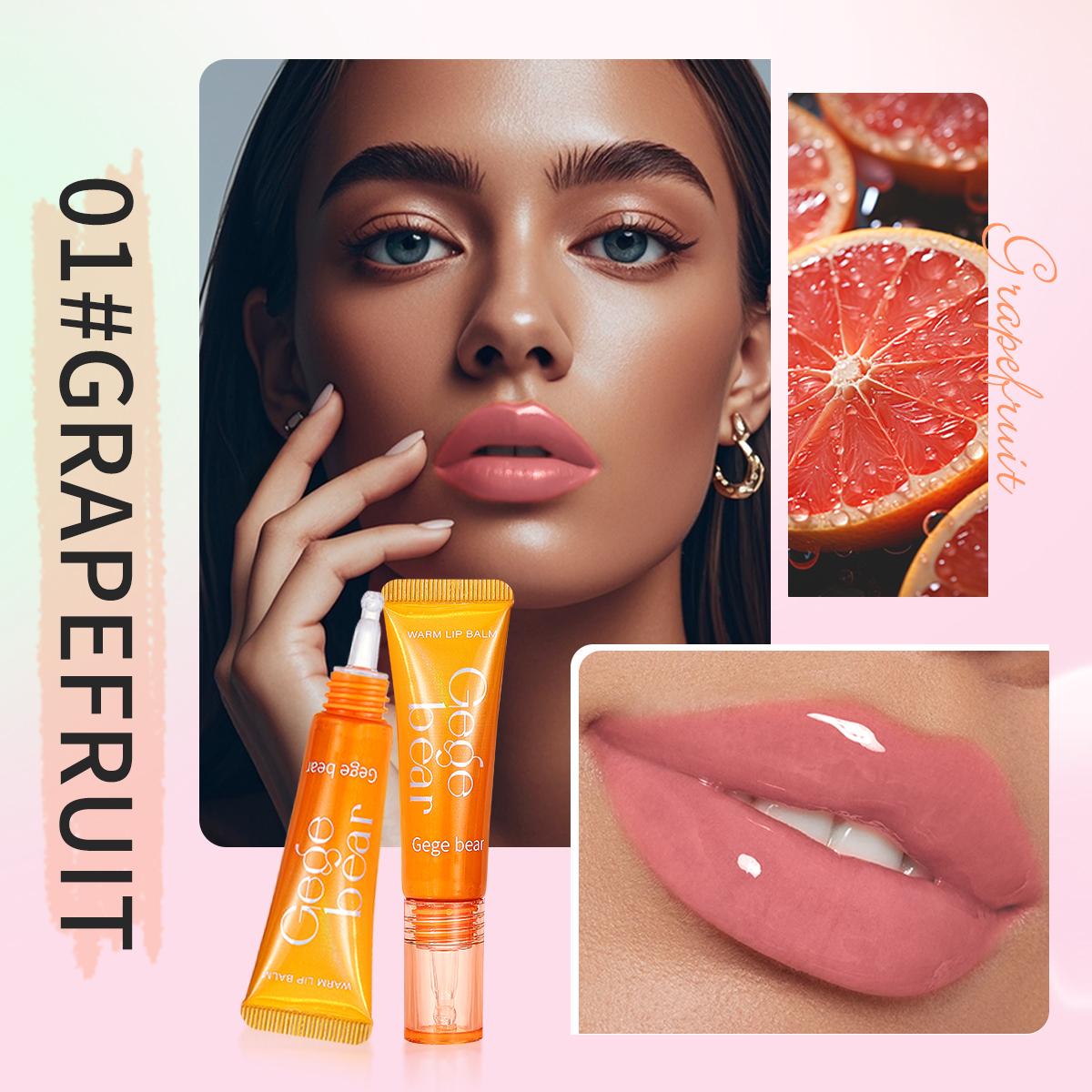 

GEGE BEAR Змінюючий колір бальзам для губ, зволожуючий і легкий блиск для губ, нежирний і живильний догляд за губами, новий дизайн