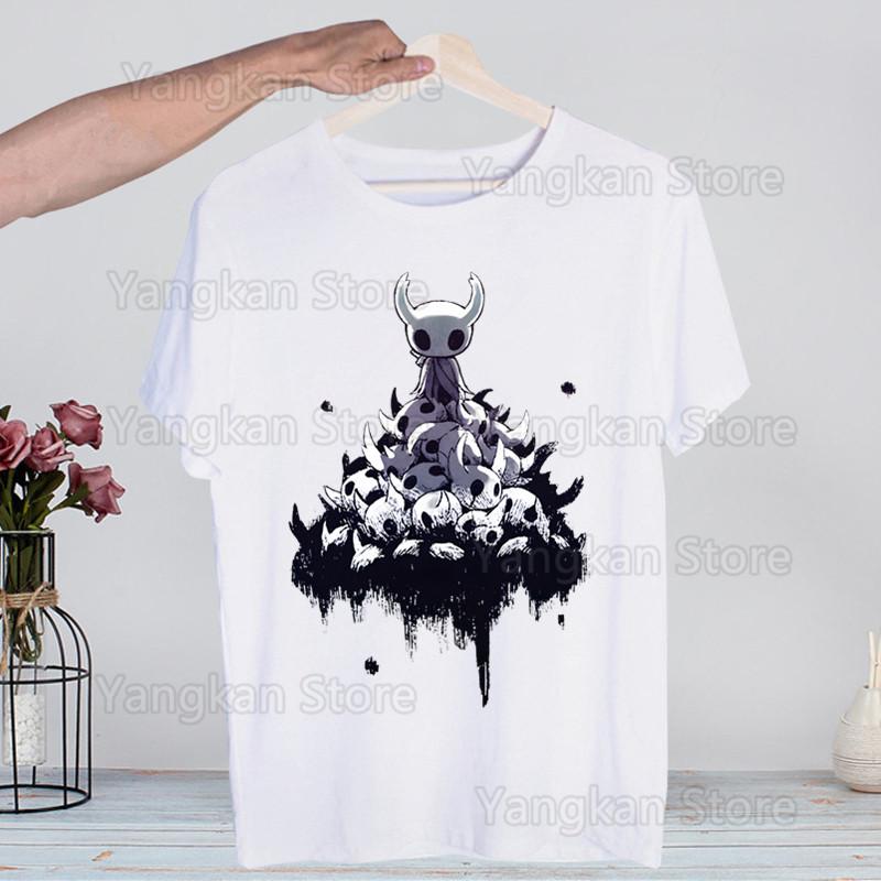 Hollow Knight Ghost Knight Game Skull T Shirt Fashion Tshirt Summer Mens Novelty Short Sleeve T-shirt Men Funny Tops