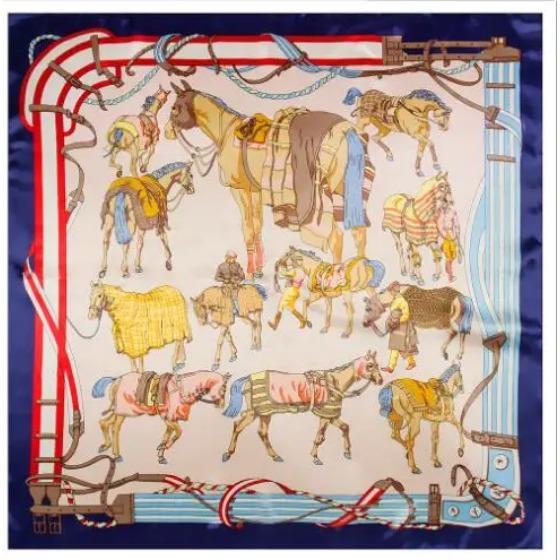 New Oil Painting Floral Print Women Silk Scarf Large Square Scarves Female Bandana Fashion Ladies Hijab Kerchief Scarves