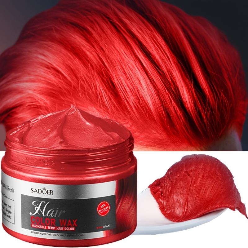 SADOER Hair Color Wax - Vibrant Red, Quick-Dry & Easy-to-Shapey Finish, Fine Texture for Neat Styling, Washes Easily,Moisturizing Hair Wax