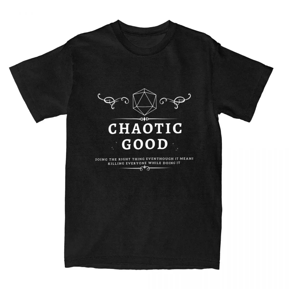 Pure Cotton Novelty Round Neck Tee Shirt Short Sleeve Clothes Chaotic Good DnD Allignment T Shirts Merchandise Men Women S чёрный
