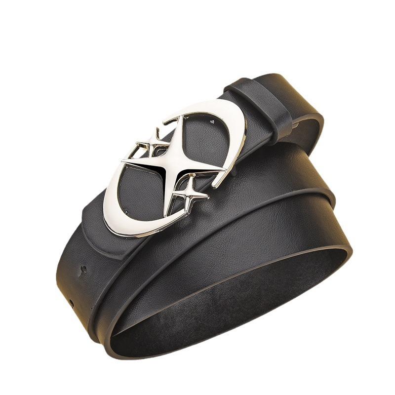 Star Buckle Gender-Neutral Belt Retro Gothic Belt Light Belt Design Sense