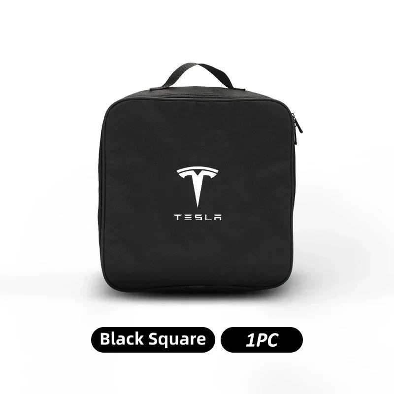 Car Sticker 2025 New Tesla Car Charging Cable Storage Bag Carry Charger Container Storage For Tesla Model 3 Y S X 2021 Roadster