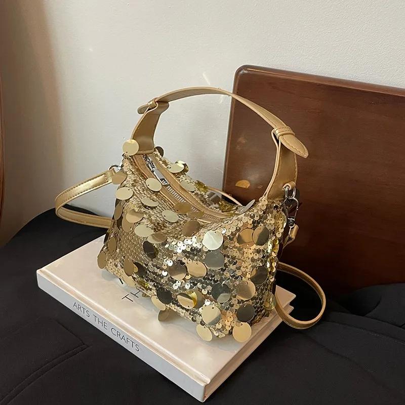 Shiny Sequin Shoulder and Crossbody Bags Fashion Sense of Luxury Warm Style Girl Bags