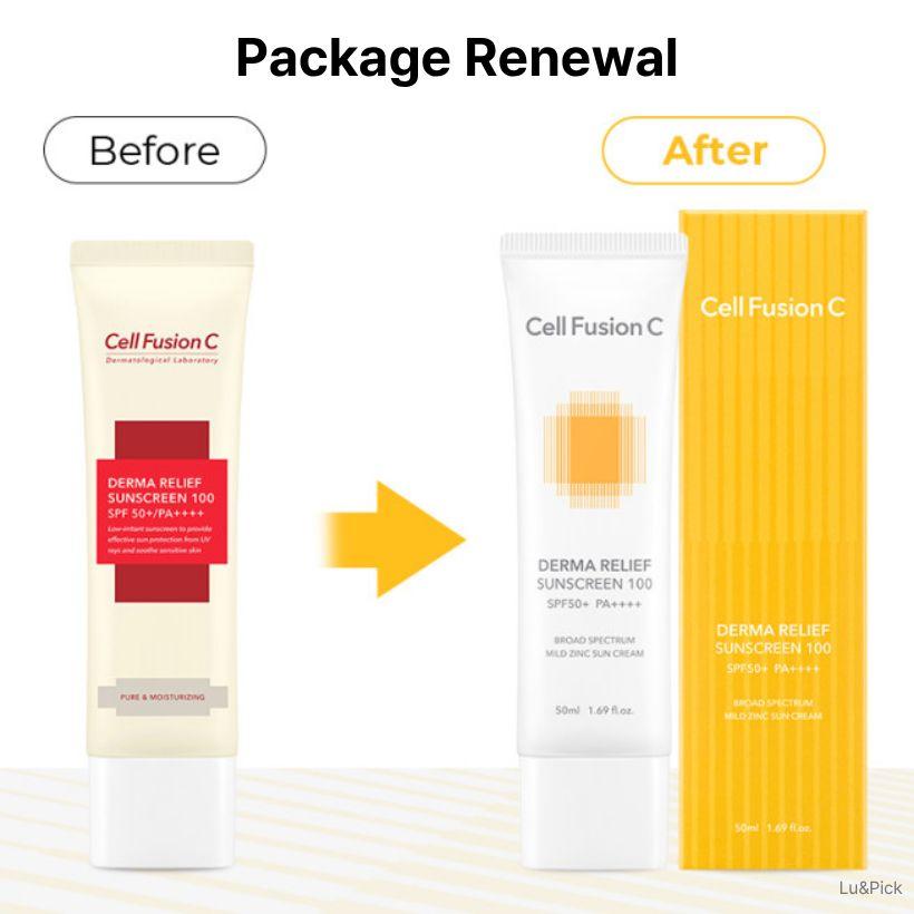 Cell Fusion C Derma Relief Sunscreen 100 SPF50+ PA++++ 50ml (+Free Gift)
