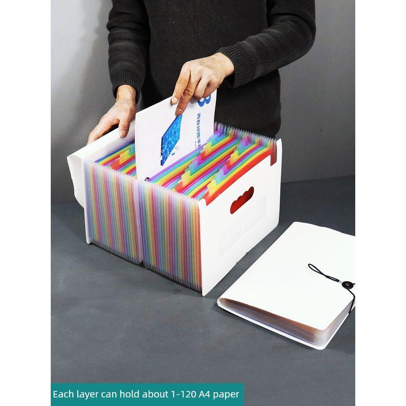 A4 Folder Transparent Material Book File Bag File Bag Desktop Storage Box Retractable File Holder Student Test Paper Volumes