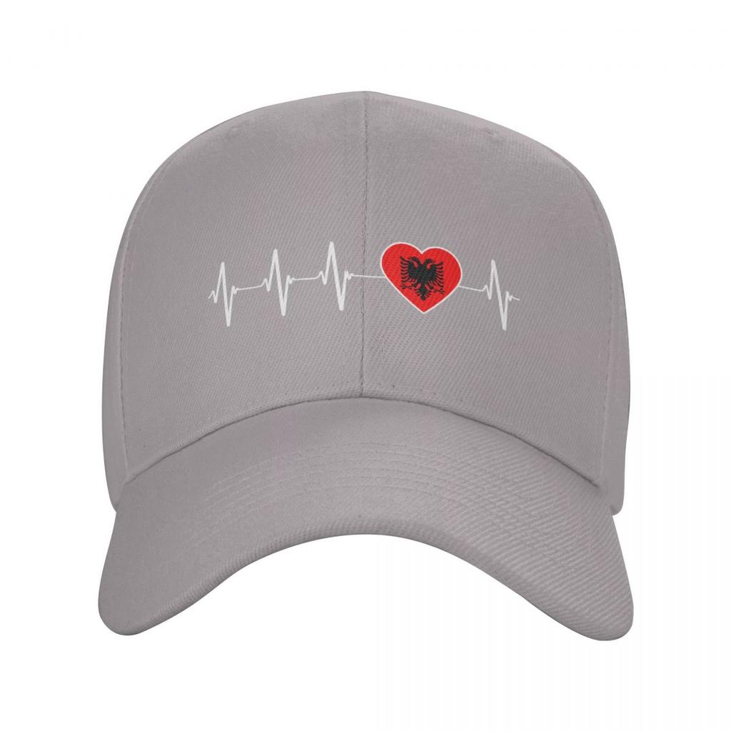 Ny mote albansk hjerteslag Albania flagg baseballcaps unisex kvinner tilpasset justerbar farshatt for voksne våren Snapback sommerhatter