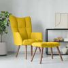 Vidaxl Armchair with Footstool, Mustard, Upholstered In Velvet