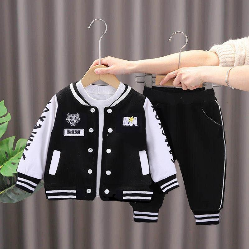 Children's Clothing Autumn Outfit, Men's Hooded Set, Children's Hoodie, Hooded Sweatshirt Color Blocked 2-piece Set