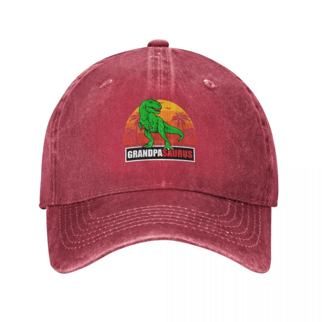 Grandpa Saurus with Sunset and Palms Baseball Cap fishing caps Unisex New Hat birthday Hat Luxury Brand Women Unisexs